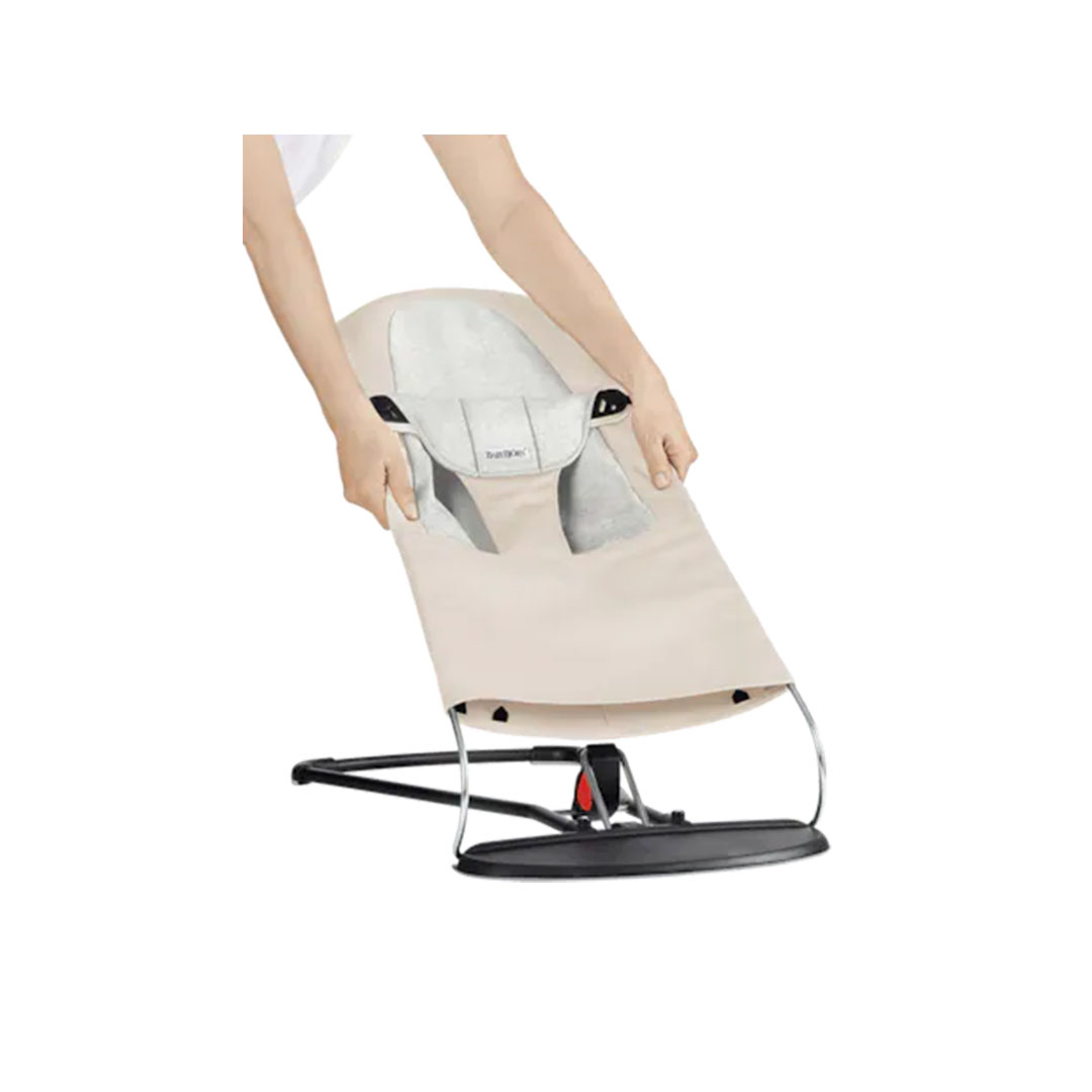 BabyBjörn Kangasistuin Balance Soft, puuvilla/jersey, beige/harmaa