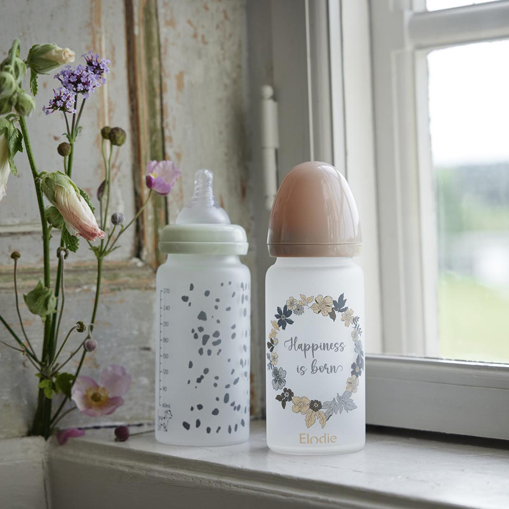 Elodie Glass Feeding Bottle Blue Garden Lt Placement