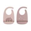 Done by Deer Bib silikoni 2-pack Ozzo-jauhe