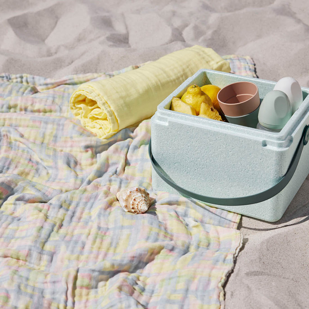 Elodie ryppyinen peitto - Sunny Day Yellow