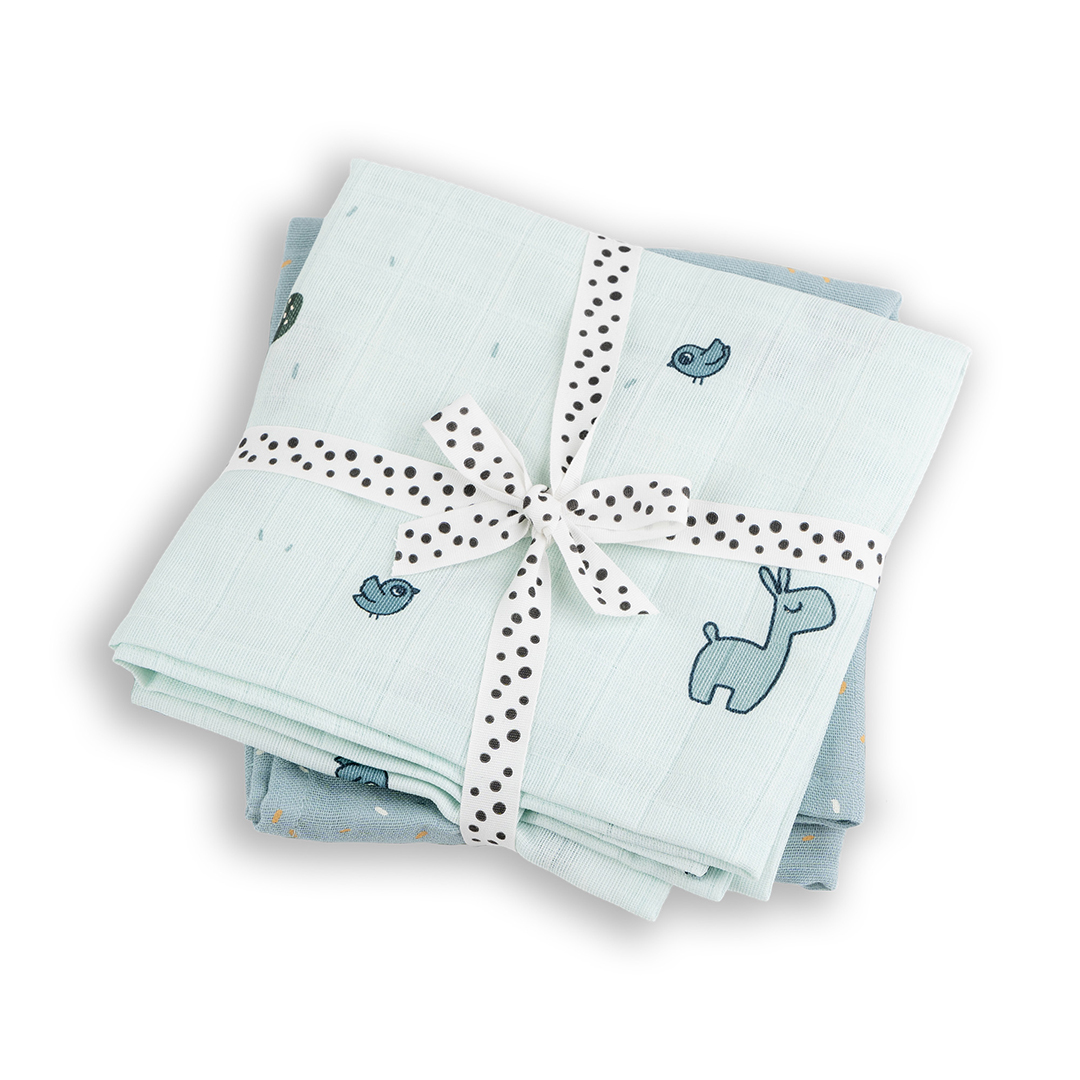 Done by Deer felt Swaddle 2-pack GOTS Lalee Blue (sininen)