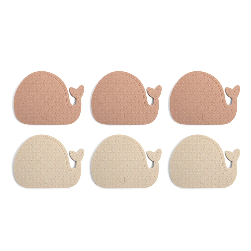 Filibabba Silikoniset minikylpymatot 6 kpl - Valaat - Rose Mix