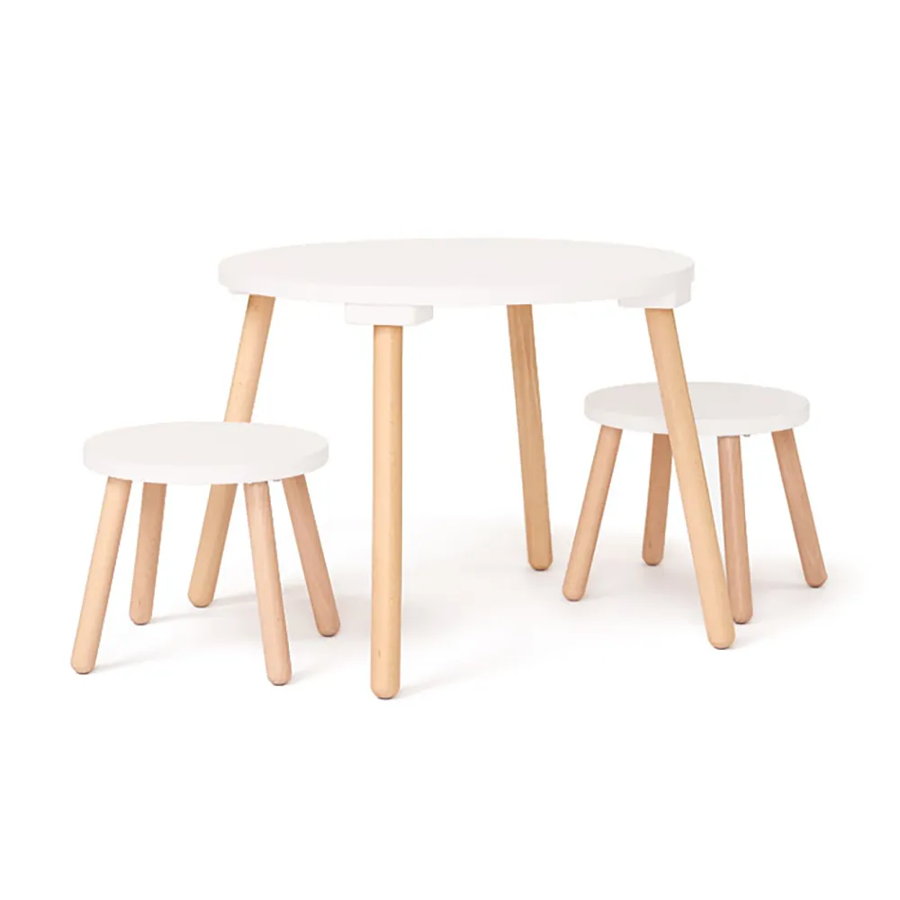 Kids Concept Pöytä ja jakkarat valkoinen