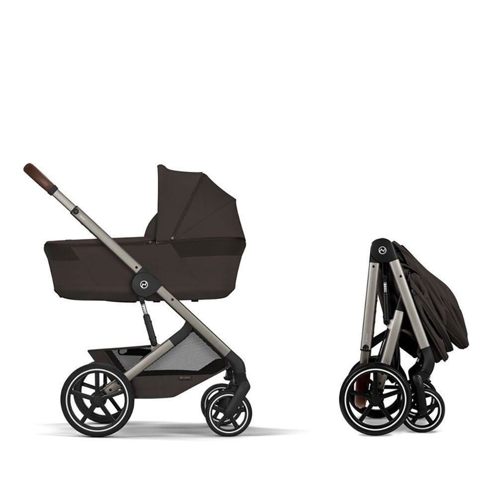 Cybex Balios S Lux TPE, sis. kokoontaitettavan vaunukopan Chocolate Brown