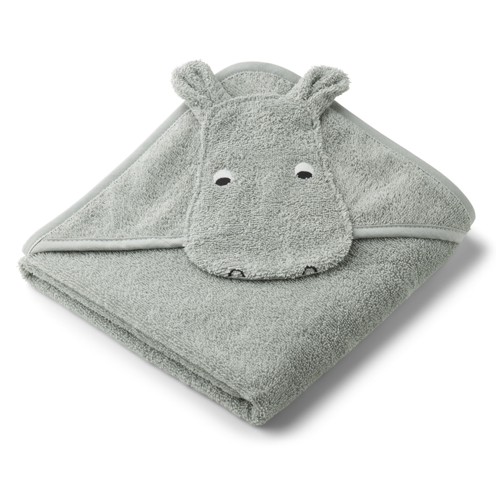 Liewood Albert hupullinen pyyhe Hippo dove blue 6965
