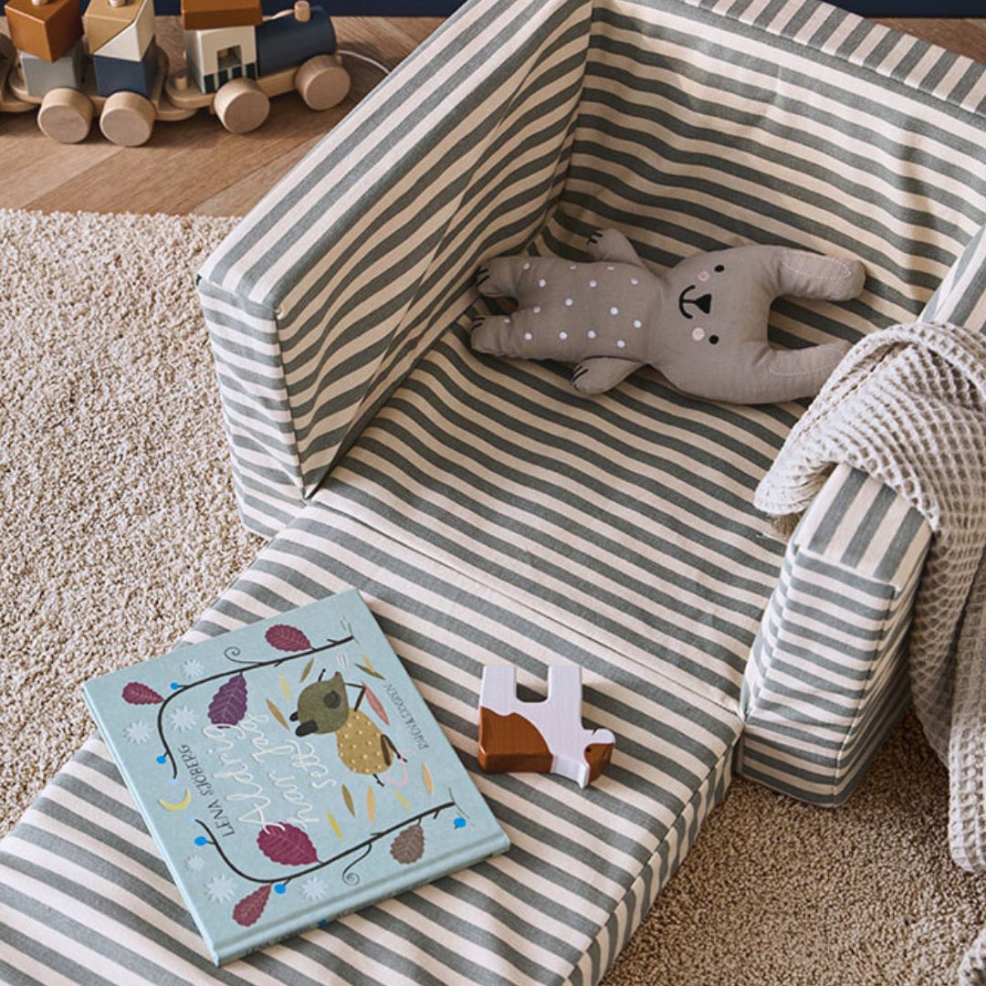 Kids Concept Taitettava Raidallinen Nojatuoli