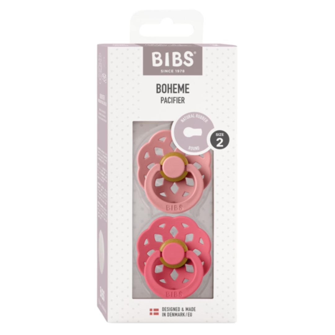 BIBS pöytäliina Boheme 2-pack 6-18m Dusty Pink/Coral