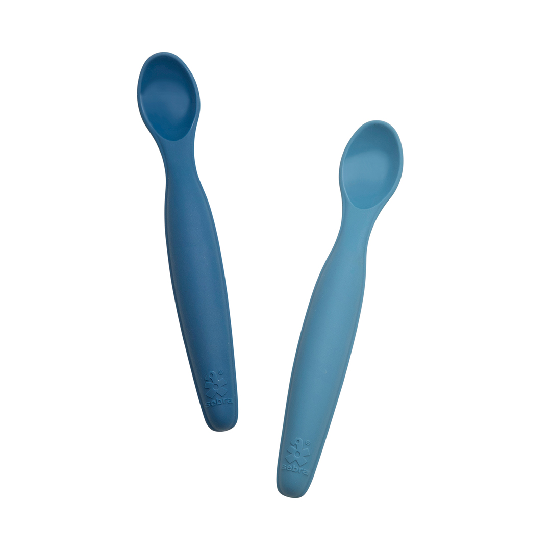 Sebra silikonilusikat 2-pack pitkä, vintage sininen