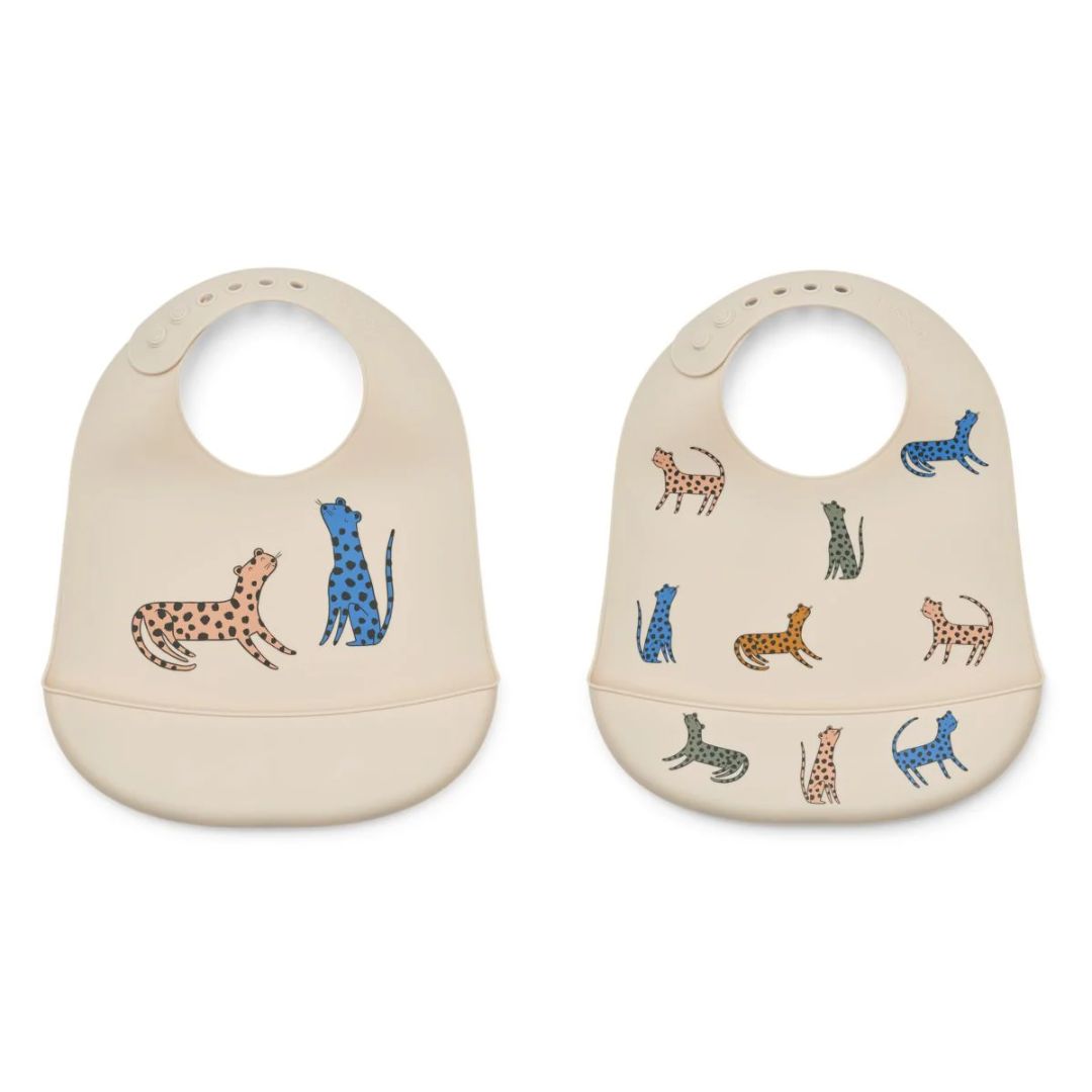 Liewood Tilda Silikoni Bib 2-pack Leopard multi mix