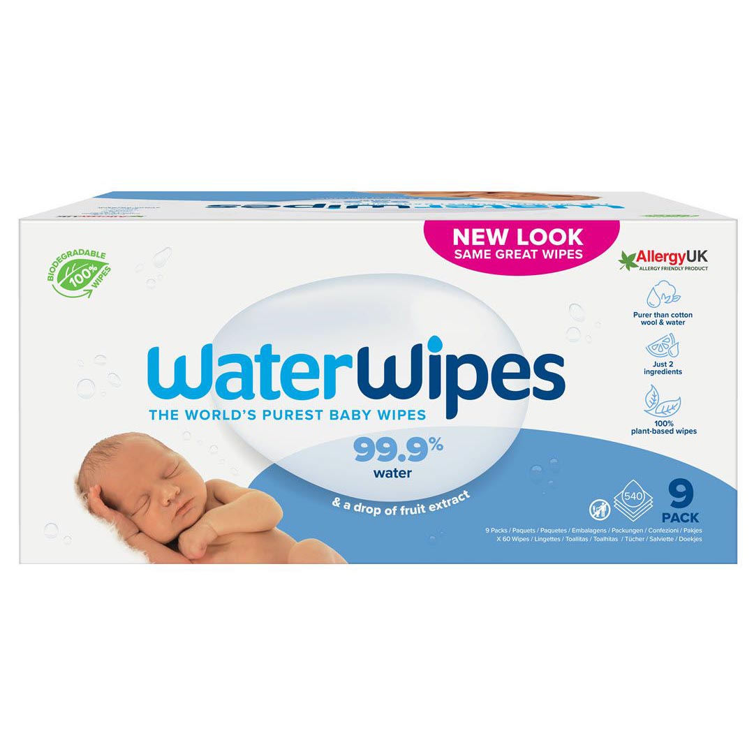 WaterWipes 9x60 kpl muovittomia pyyhkeitä 