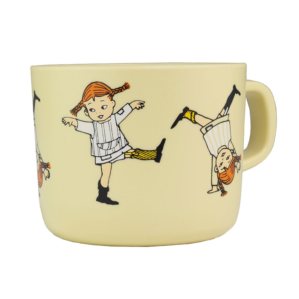 Rätt Start Pippi Circus muki kahvalla keltainen