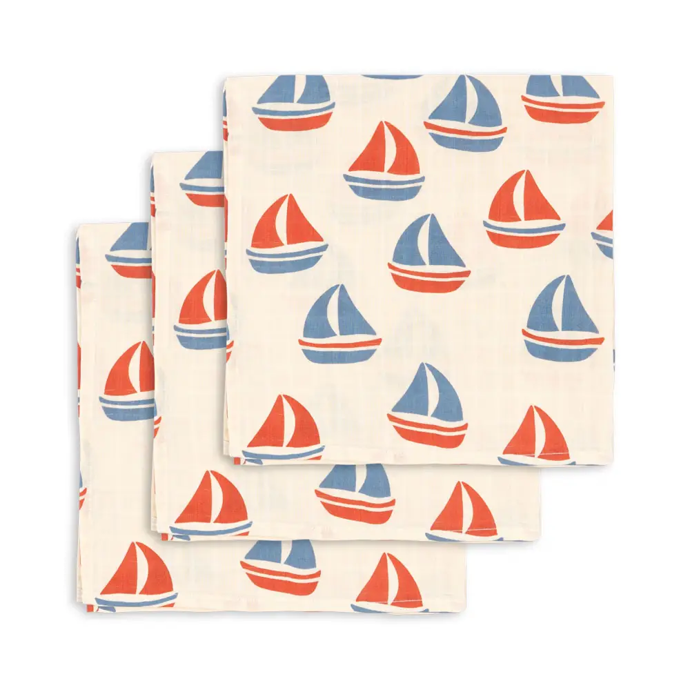 Konges Sløjd Musliiniliinat 3-pack GOTS Ahoy