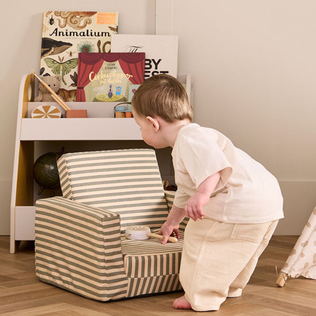 Kids Concept Taitettava Raidallinen Nojatuoli