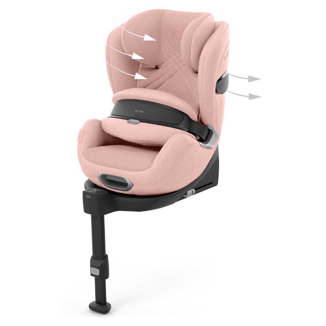 Cybex Anoris T2 -auton istuin ja turvatyyny i-size Plus Peach Pink (vaaleanpunainen)