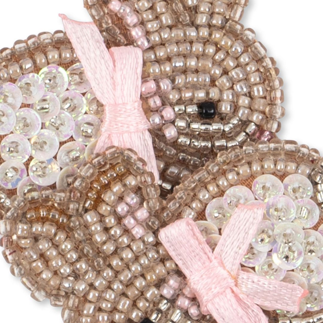 Konges Sløjd 2 Pack Beaded Bunny Hair Clips Bunny-One Size