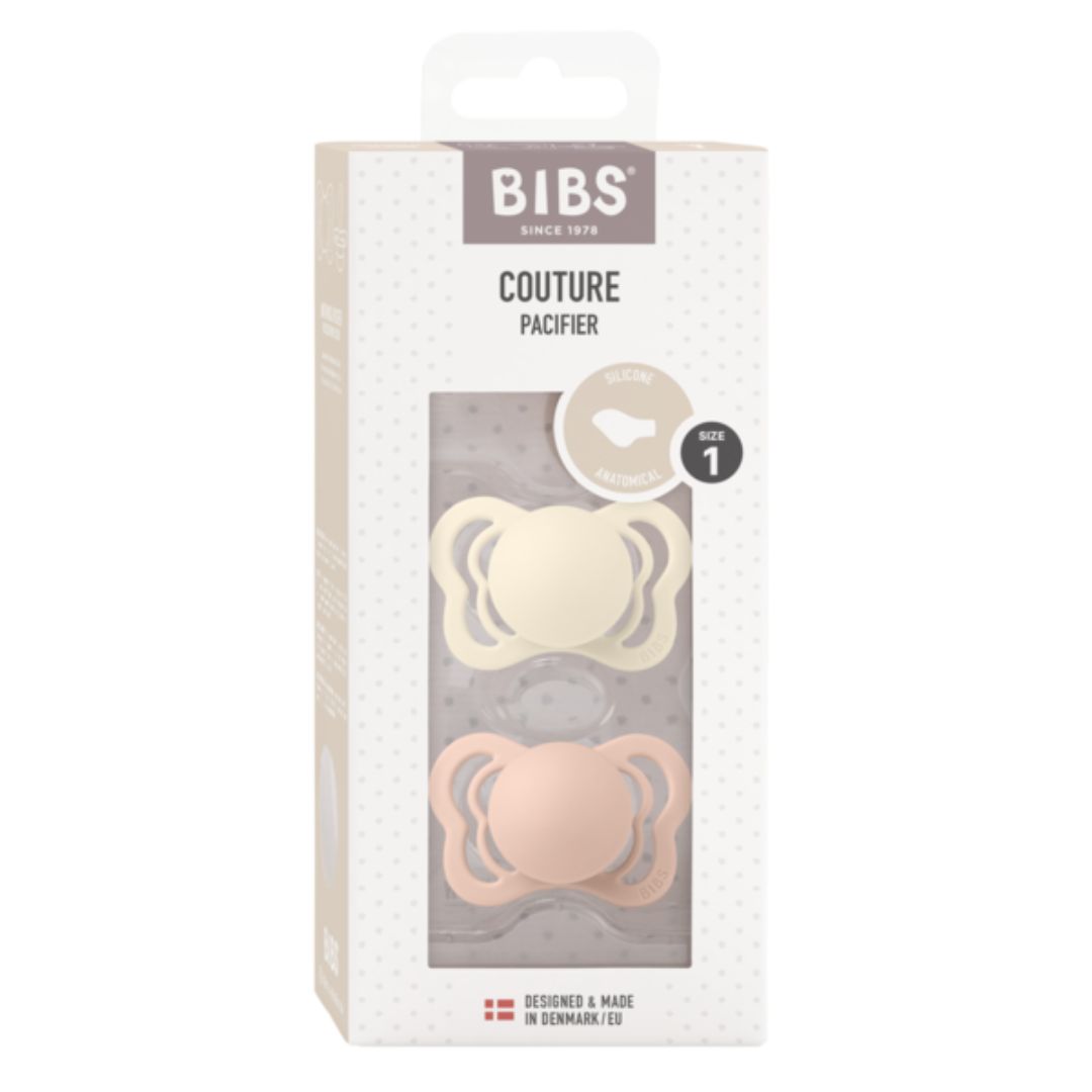BIBS dummy Couture 2-pack silikoni 0-6m Ivory/Blush (norsunluu/poskipuna)