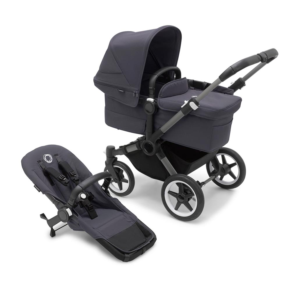Bugaboo Donkey 5 -lastenrattaat Mono Graphite/Stormy Blue (yksivärinen grafiitti/sininen)