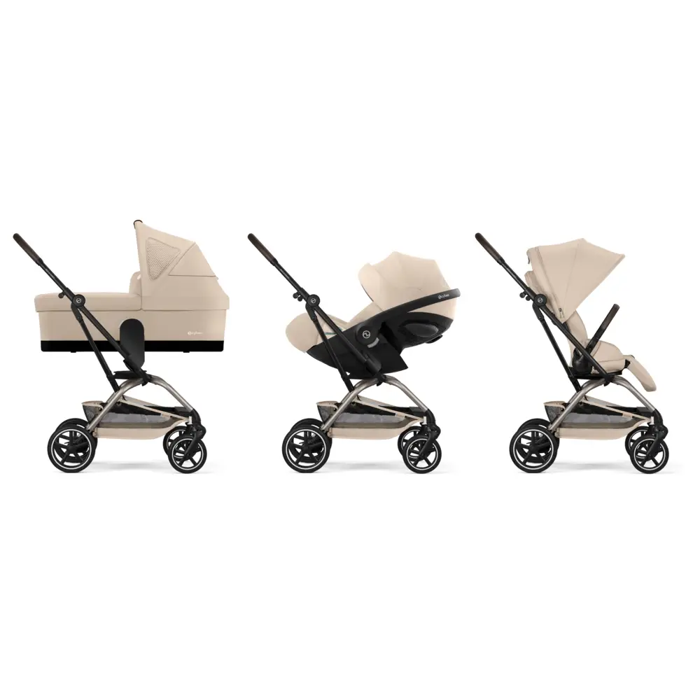 Cybex EEZY S TWIST -rattaat + 2 TPE-turvaistuinta, Almond Beige