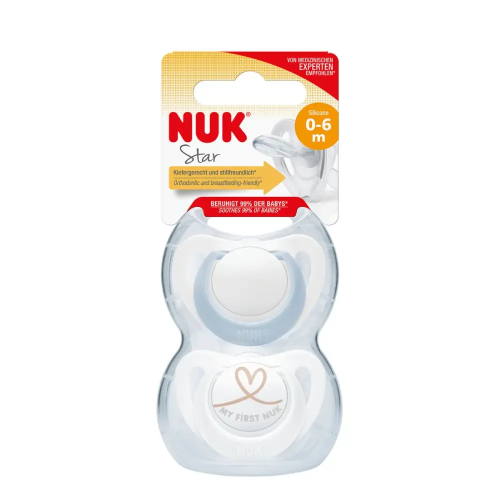  NUK Star silikonitutti 0-6 kk sininen