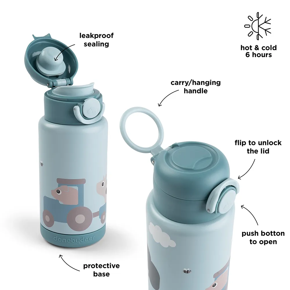 Done by Deer juomapullo Tiny Farm Blue 340 ml