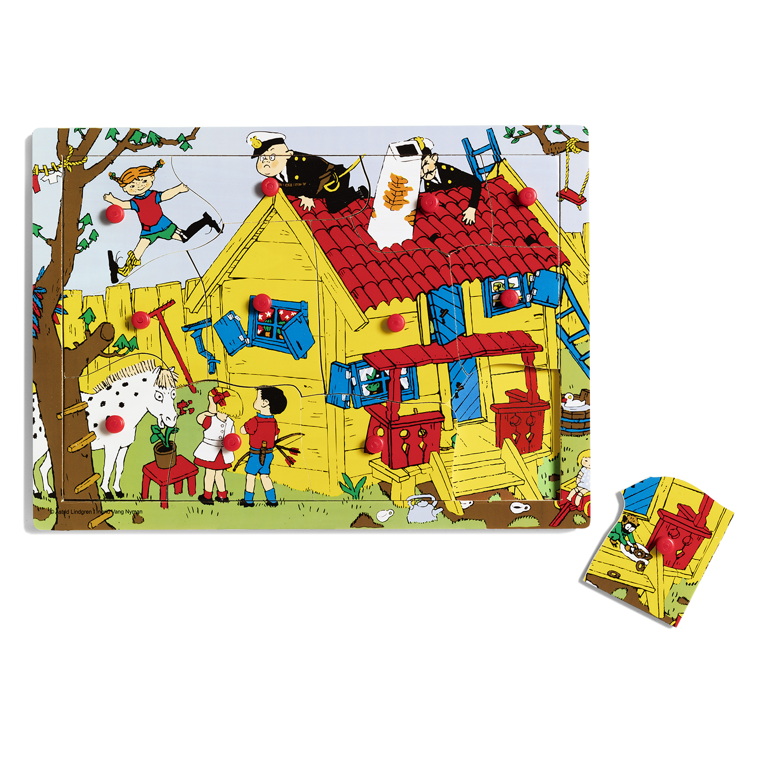 Pippi nuppi palapeli puu, 12 palaa