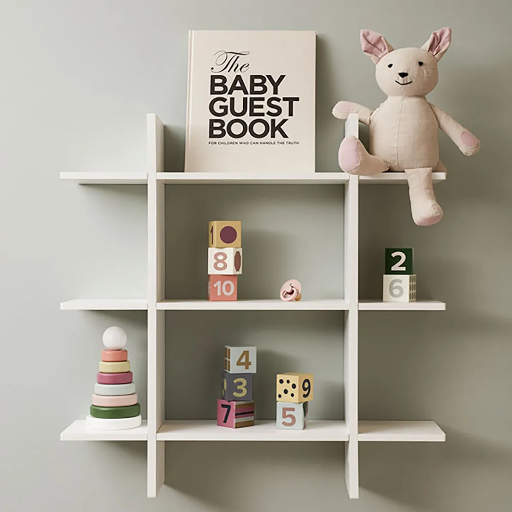 Kids Concept Seinähylly 3 tasoa valkoinen STAR