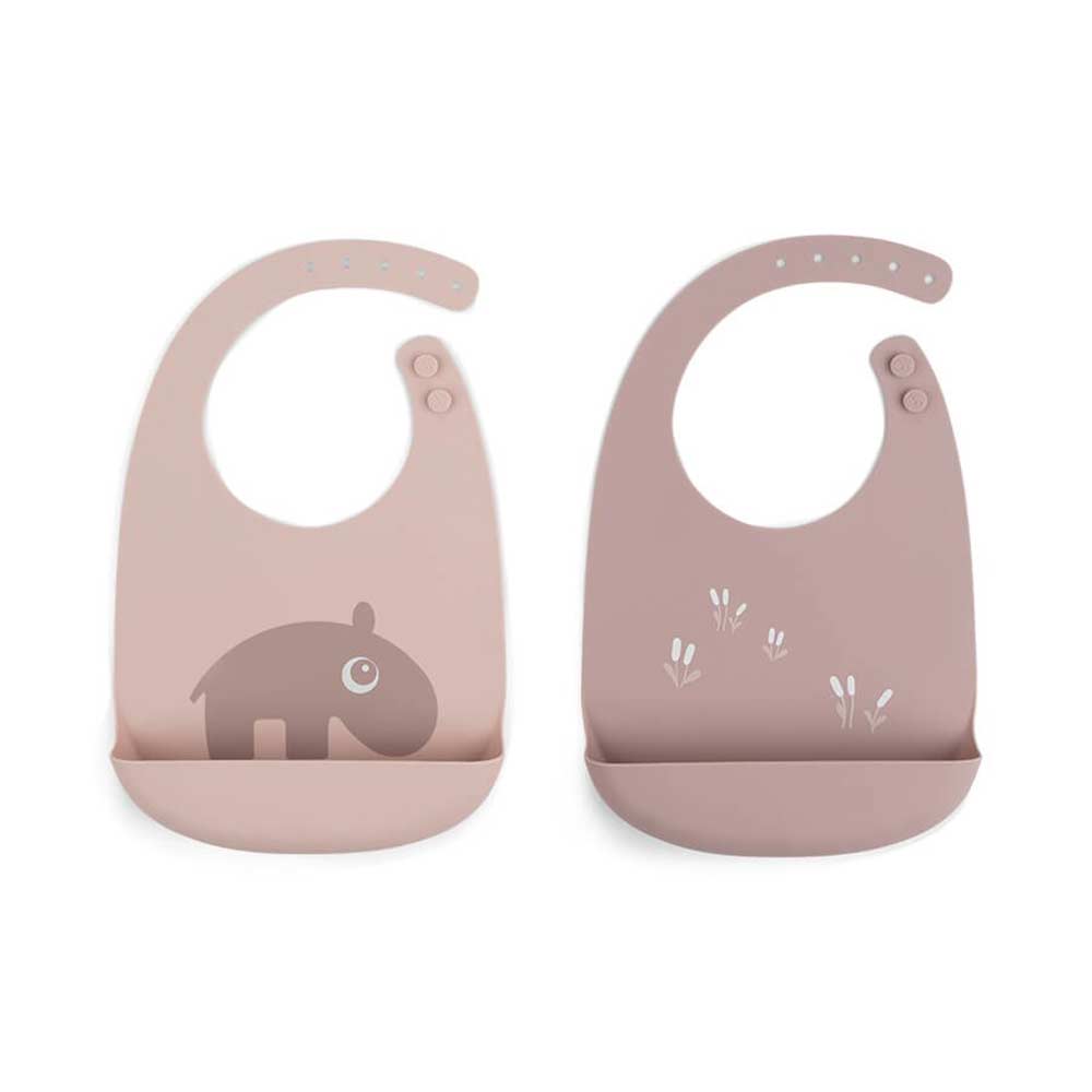 Done by Deer Bib silikoni 2-pack Ozzo-jauhe
