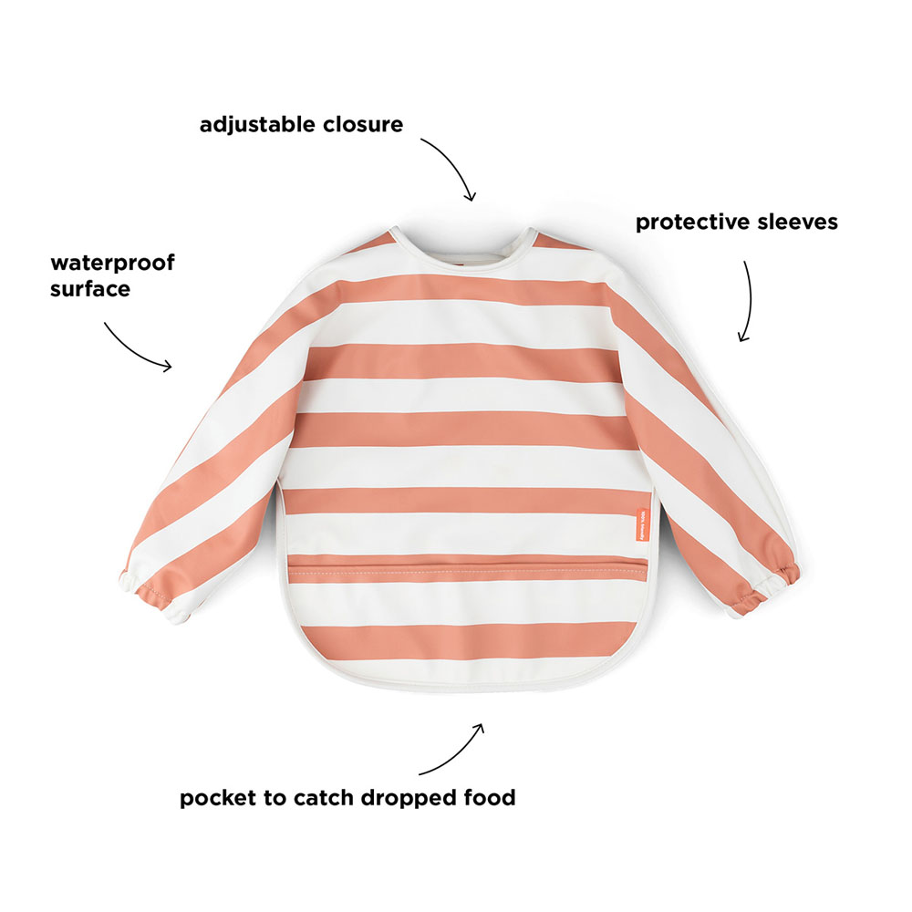Done by Deer ruokalappu hihoilla Stripes Papaya