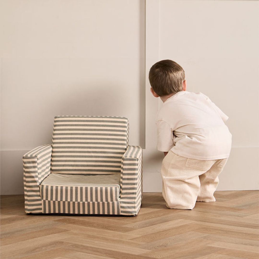 Kids Concept Taitettava Raidallinen Nojatuoli