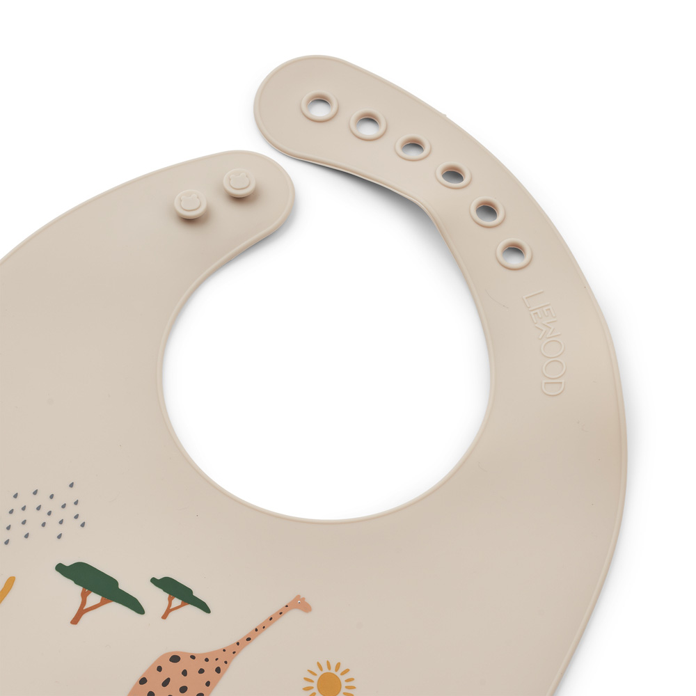 Liewood Tilda Silicone Bib 2-Pack Safari hiekkasekoitus 1111