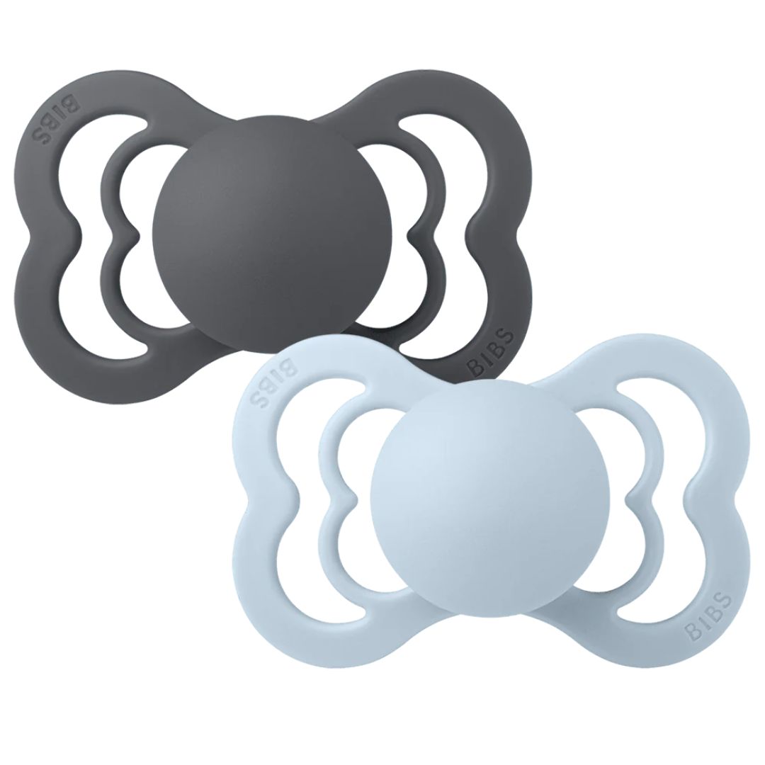 Ruokalaput Napp 2-Pack Supreme 6-18m Silikoni Rauta/vauvan sininen