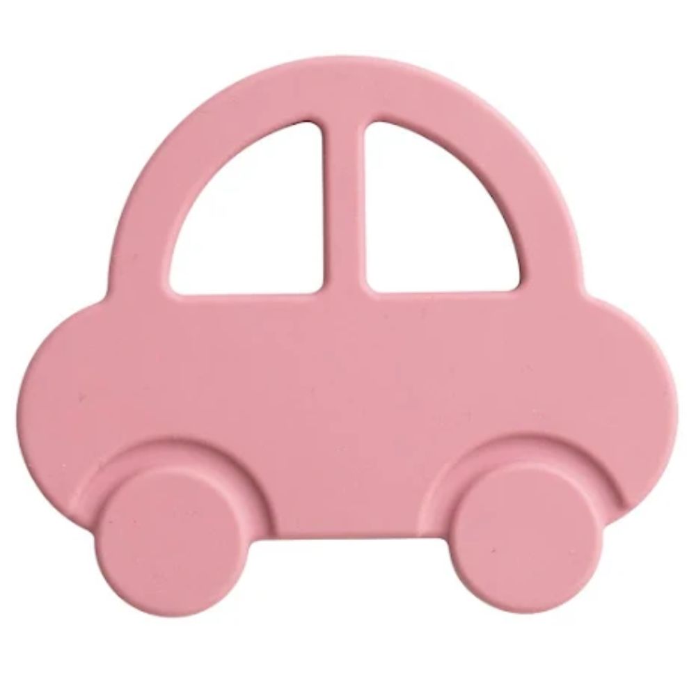 Rätt Start Silikoni hammaslelu, auto, vaaleanpunainen