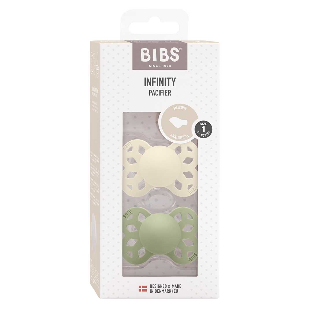 BIBS nukke 2-pack infinity norsunluu/salvia 0-6m