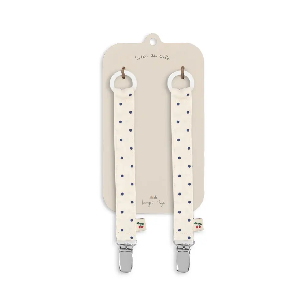 Konges Sløjd 2 Pack Pacifier Strap Estate Dot