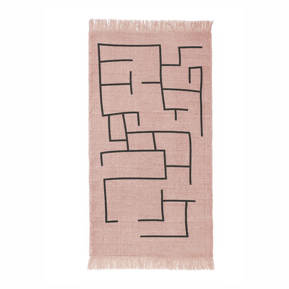 Kids Concept Matto geometrinen vaaleanpunainen 90x130 cm 