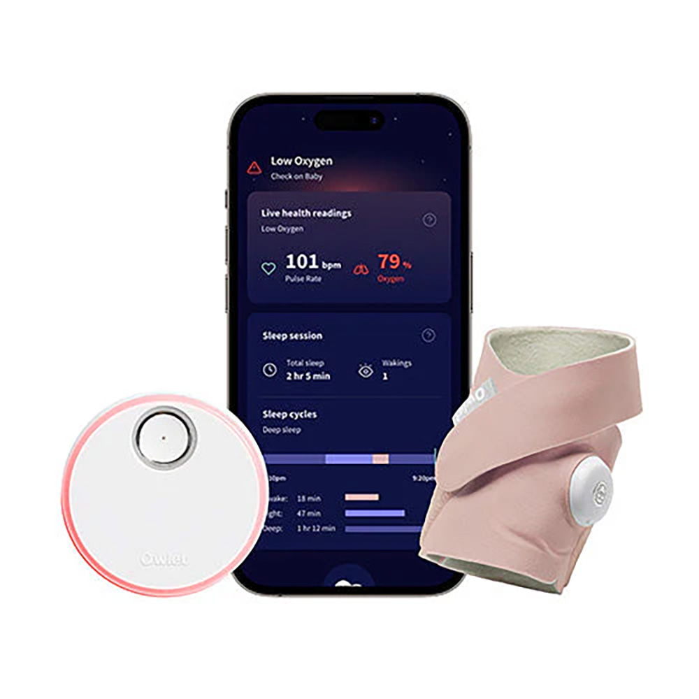 Owlet Dream Sock itkuhälytin-vaaleanpunainen