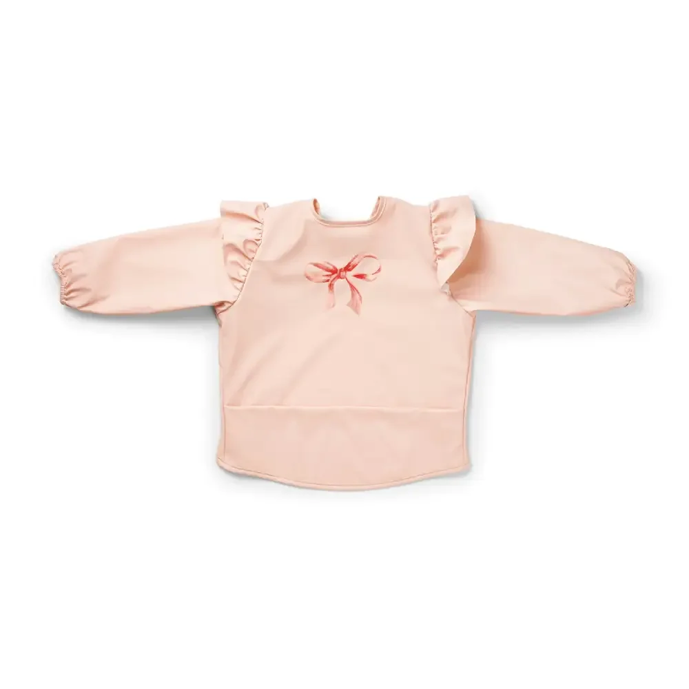 Elodie pitkähihainen vauvan ruokalappu Rosy Bow, yksi koko