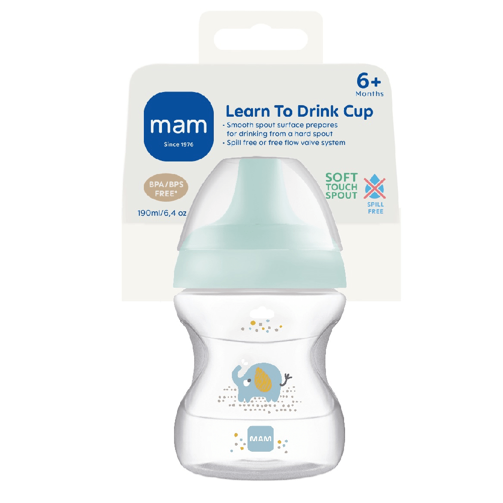 MAM Learn To Drink Cup 190ml 1p sininen – ergonominen harjoittelukuppi |