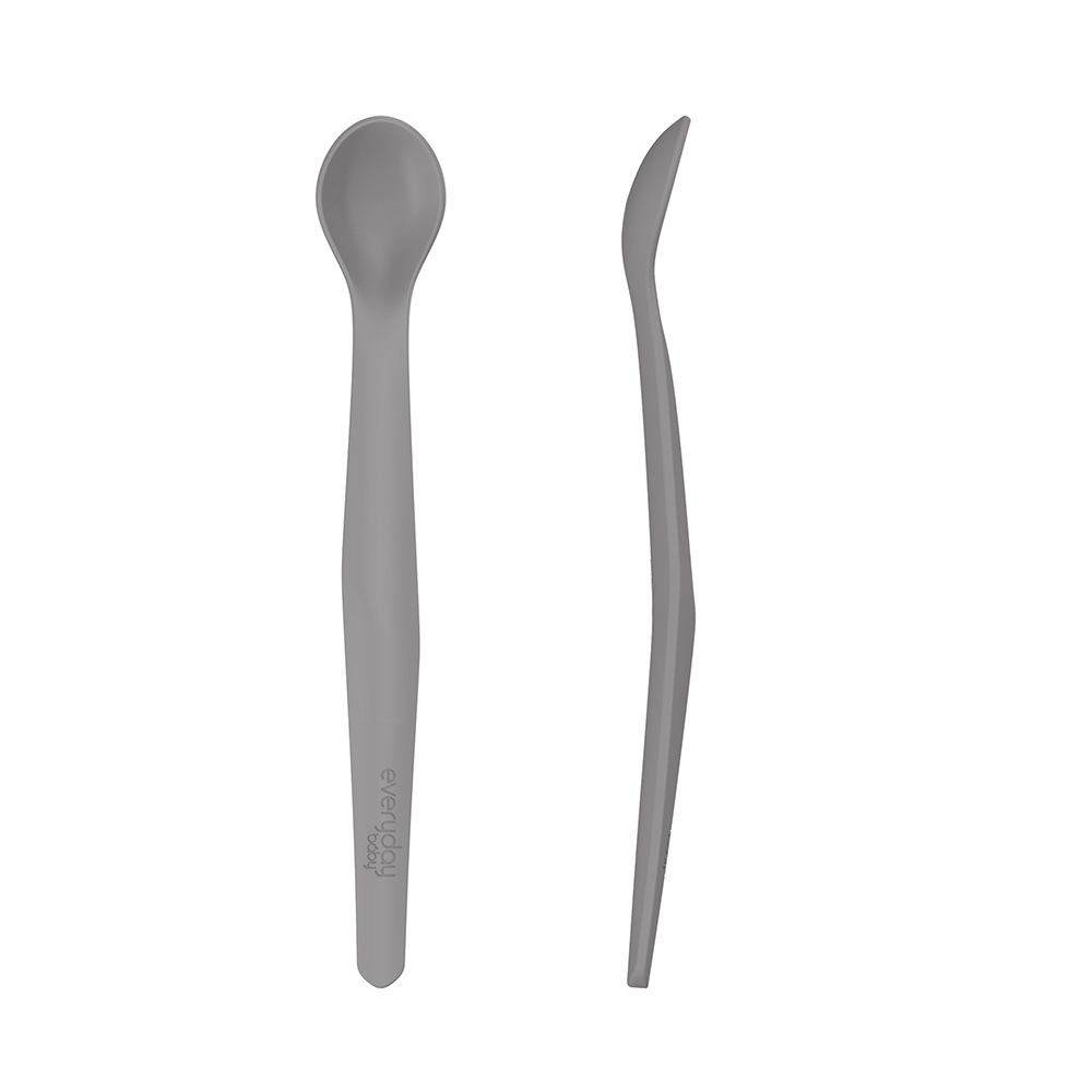 Everyday Baby silikonilusikka 2-pakkaus Quiet Grey