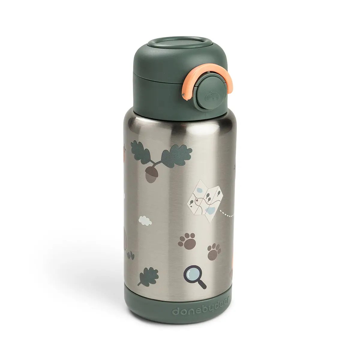 Done by Deer -eristetty pillipullo, Tiny Trails Green, 340 ml