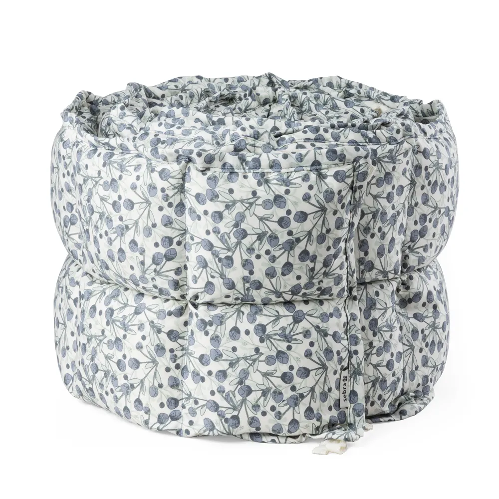 Sebra pinnasängyn reunapehmuste kapok Blue olive