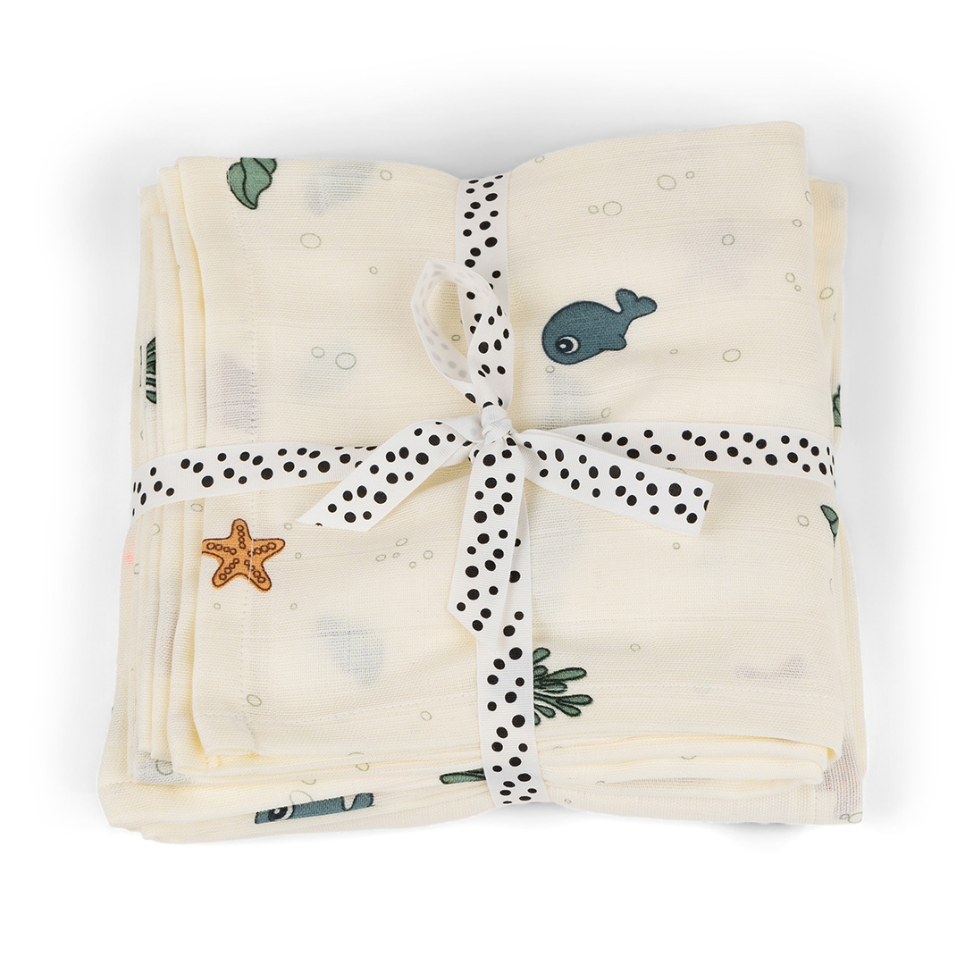 Done by Deer huopa peitot 2-pack Sea friends Beige 