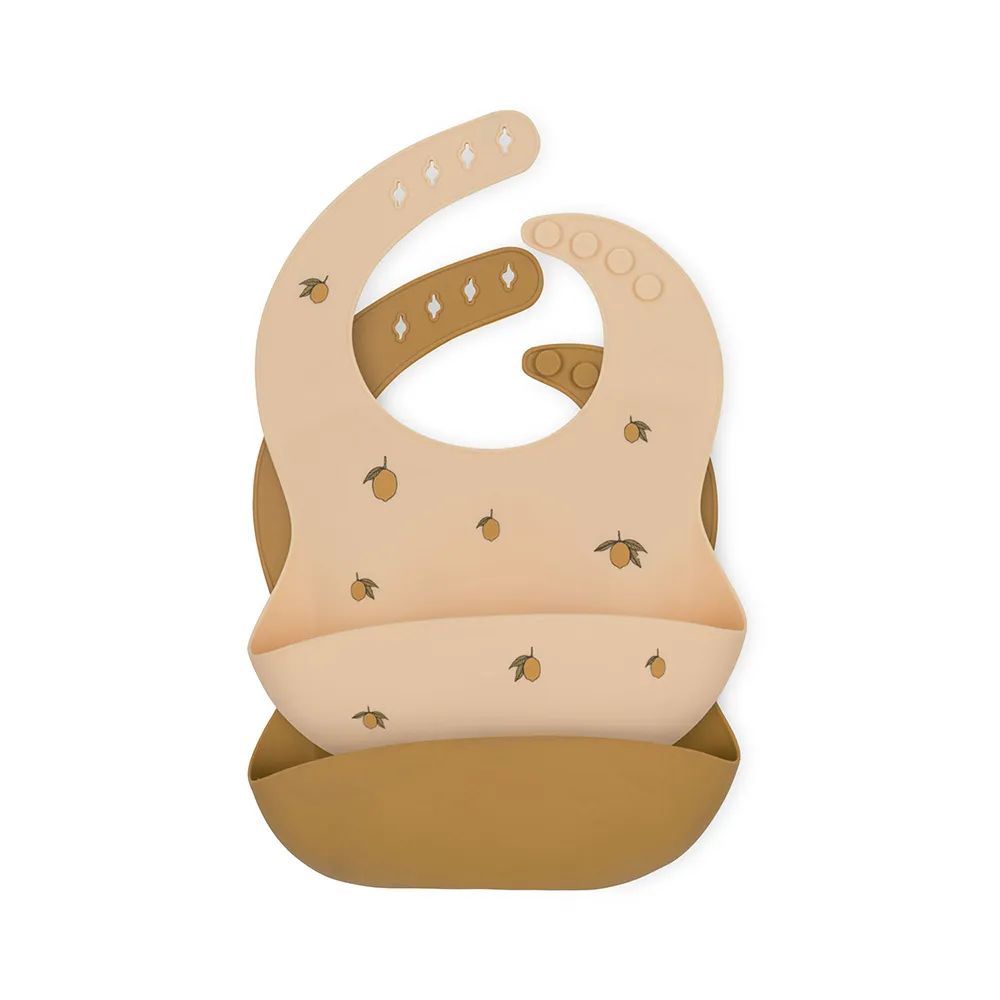 Konges Sløjd Silikoniset Ruokalaput 2-pack Lemon/Almond