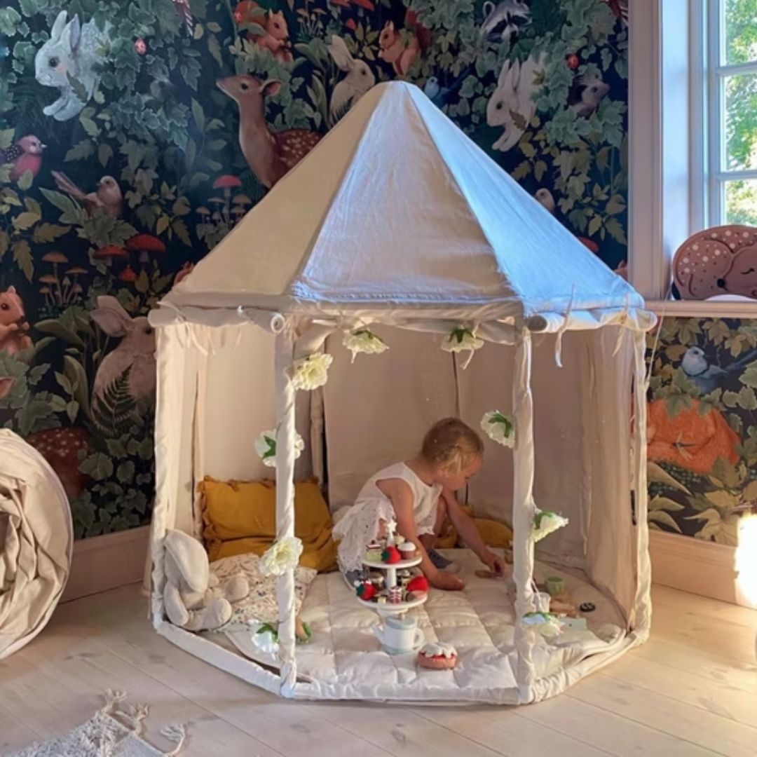 Kids Concept Paviljonki teltta luonnonvalkoinen