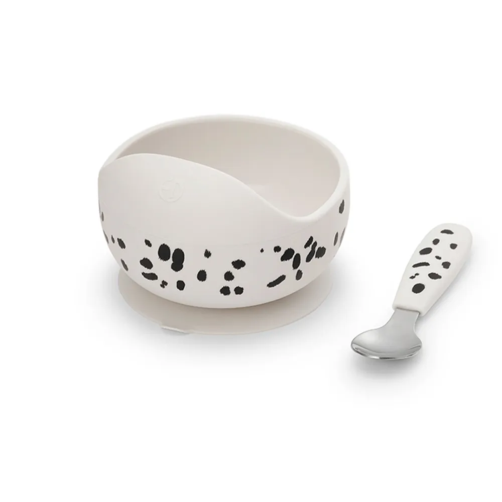 Elodie Silikonikulho ja lusikka Dalmatian Dots Dalmatian Dots