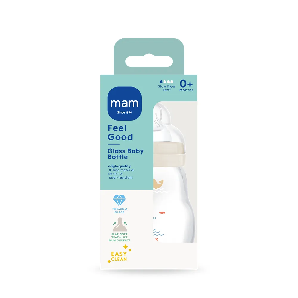 MAM Feel Good Lasipullo 170 ml Sekoitettu väri 1kpl