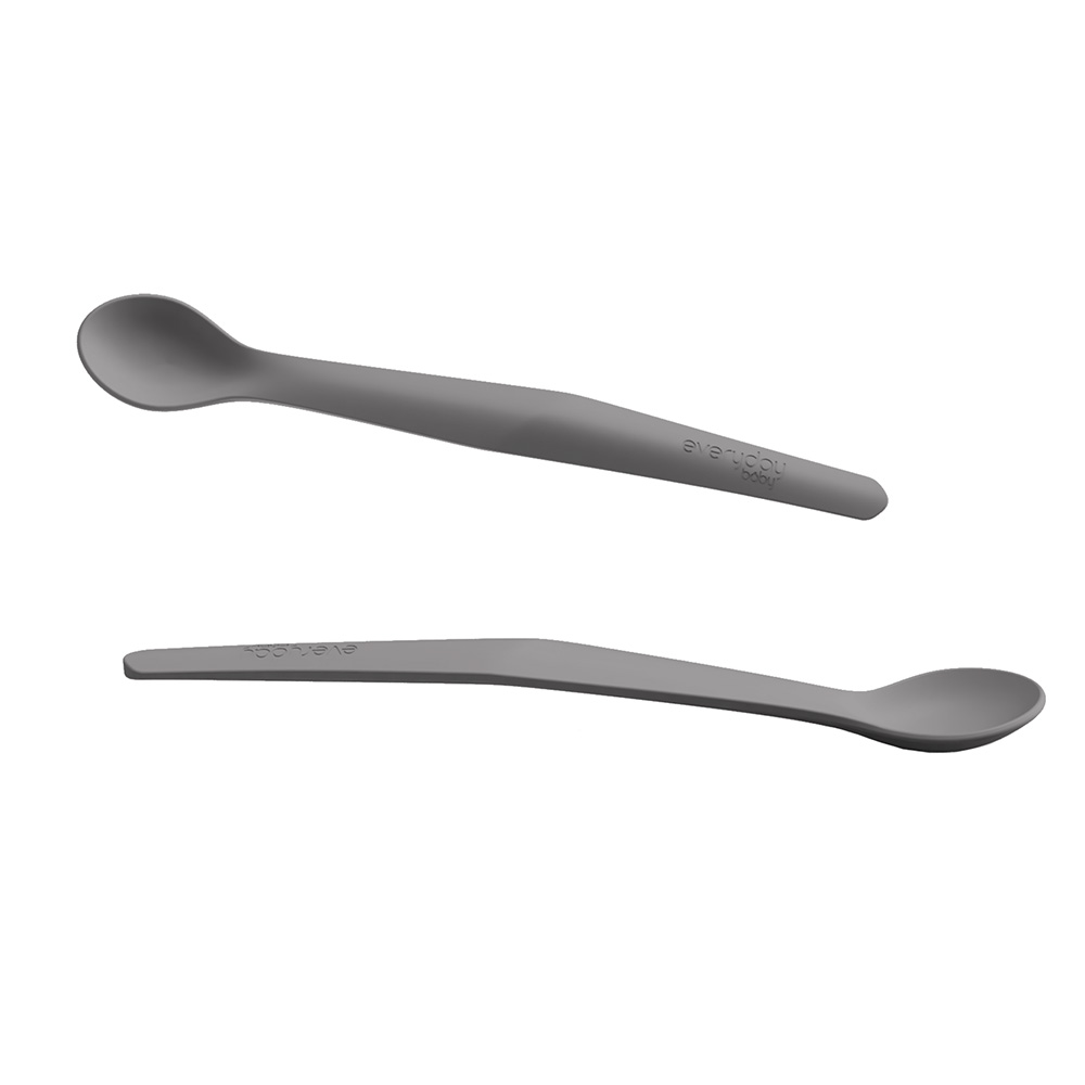 Everyday Baby silikonilusikka 2-pakkaus Quiet Grey