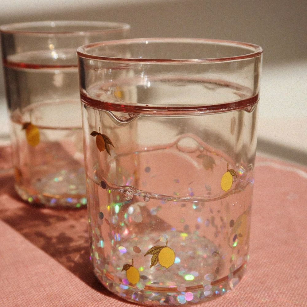 Konges Sløjd 2 Pack Glitter Cups Lemon- One Size