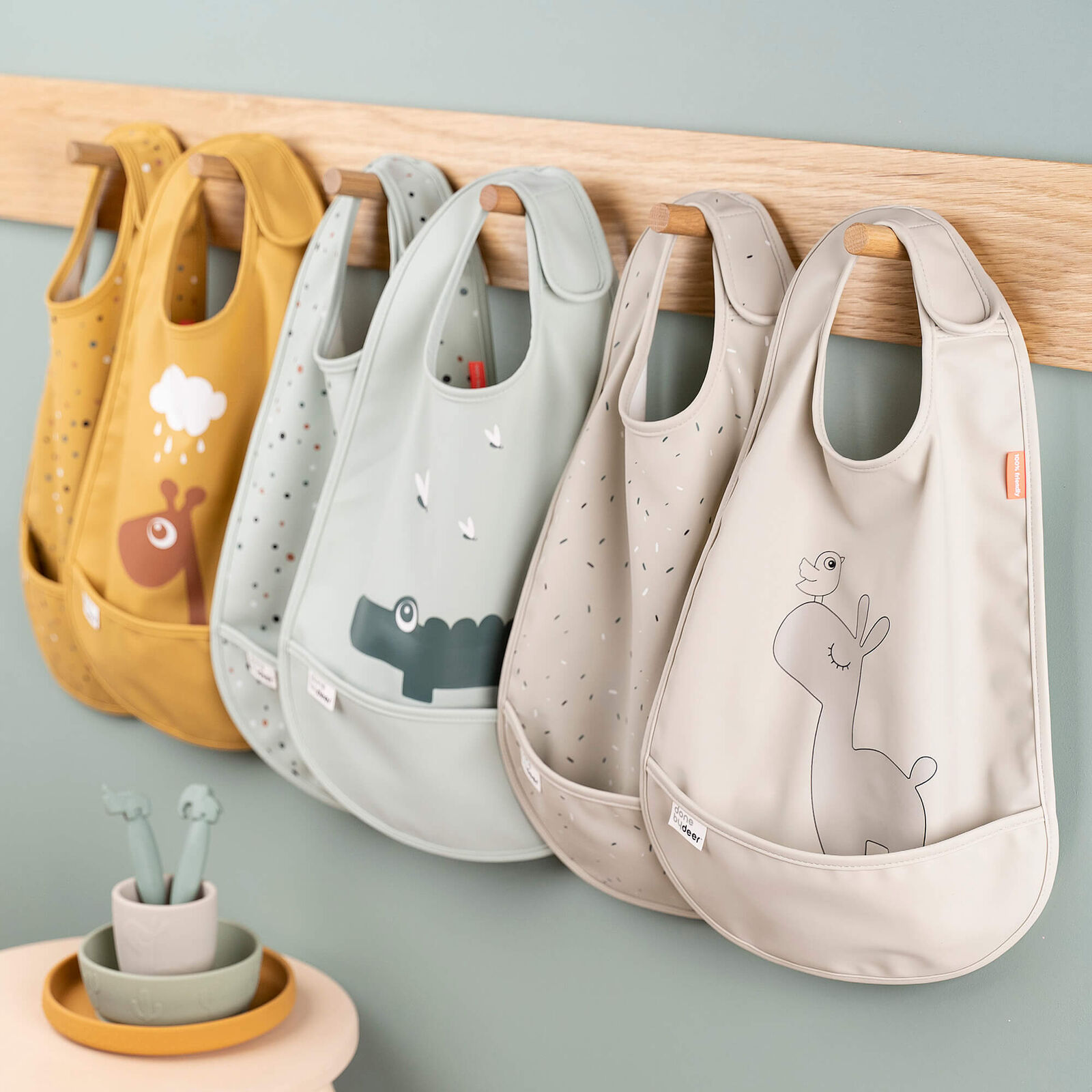Done by Deer bib 2-pack Ozzo-jauhe