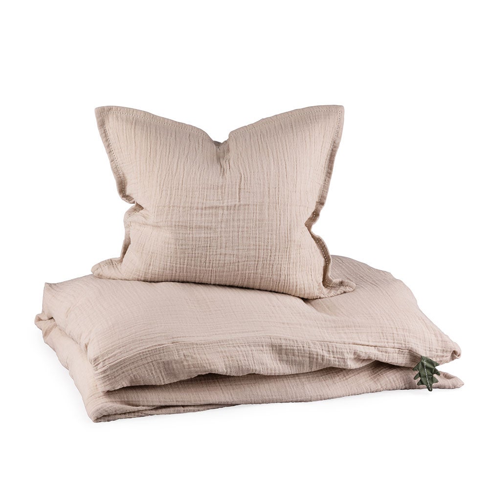 Sebra Juniorin pussilakanasetti musliini seabreeze beige
